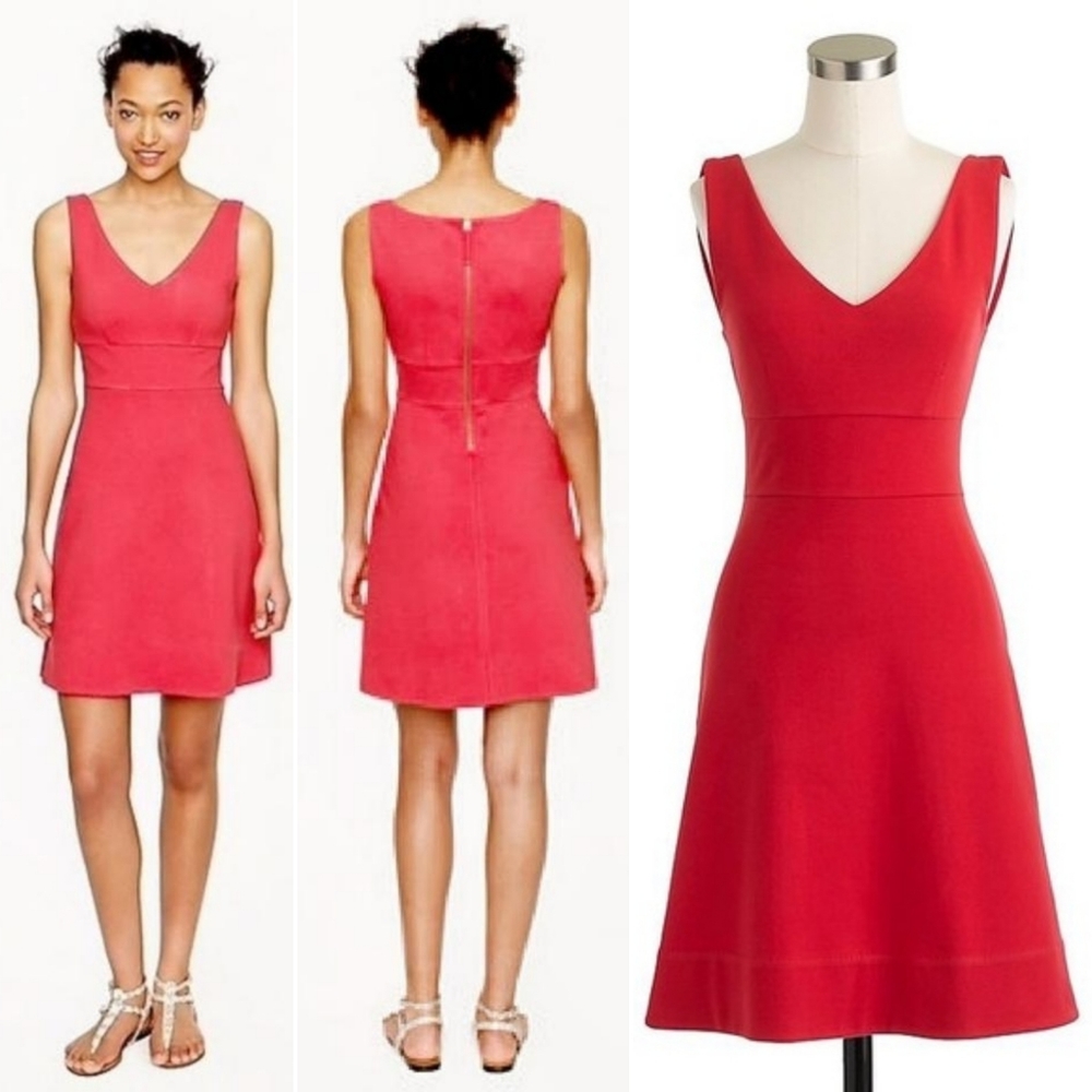 J.Crew Ponte A-Line Dress in Poppy